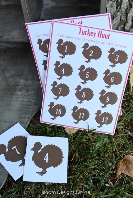 turkey scavenger hunt thanksgiving game