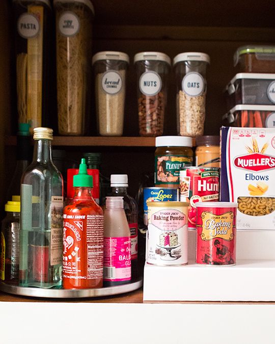 pantry organization ideas using a turntable