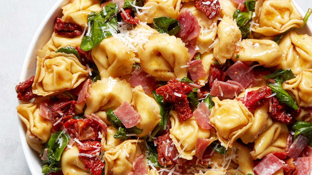 Video player poster image preview for Tuscan Tortellini Salad Is The Upgrade Pasta Salad Needs