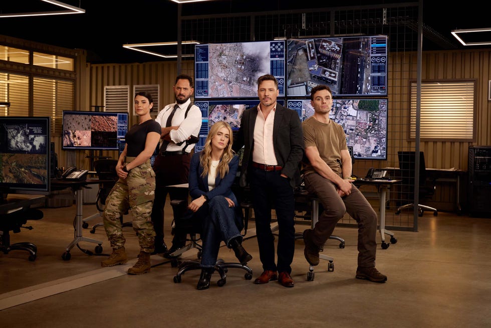 the hunting party season: 1 pictured: (l r) sara garcia as jennifer morales, patrick sabongui as jacob hassani, melissa roxburgh as rebecca henderson, nick wechsler as oliver odell, josh mckenzie as shane florence (photo by: lindsay siu/nbc)