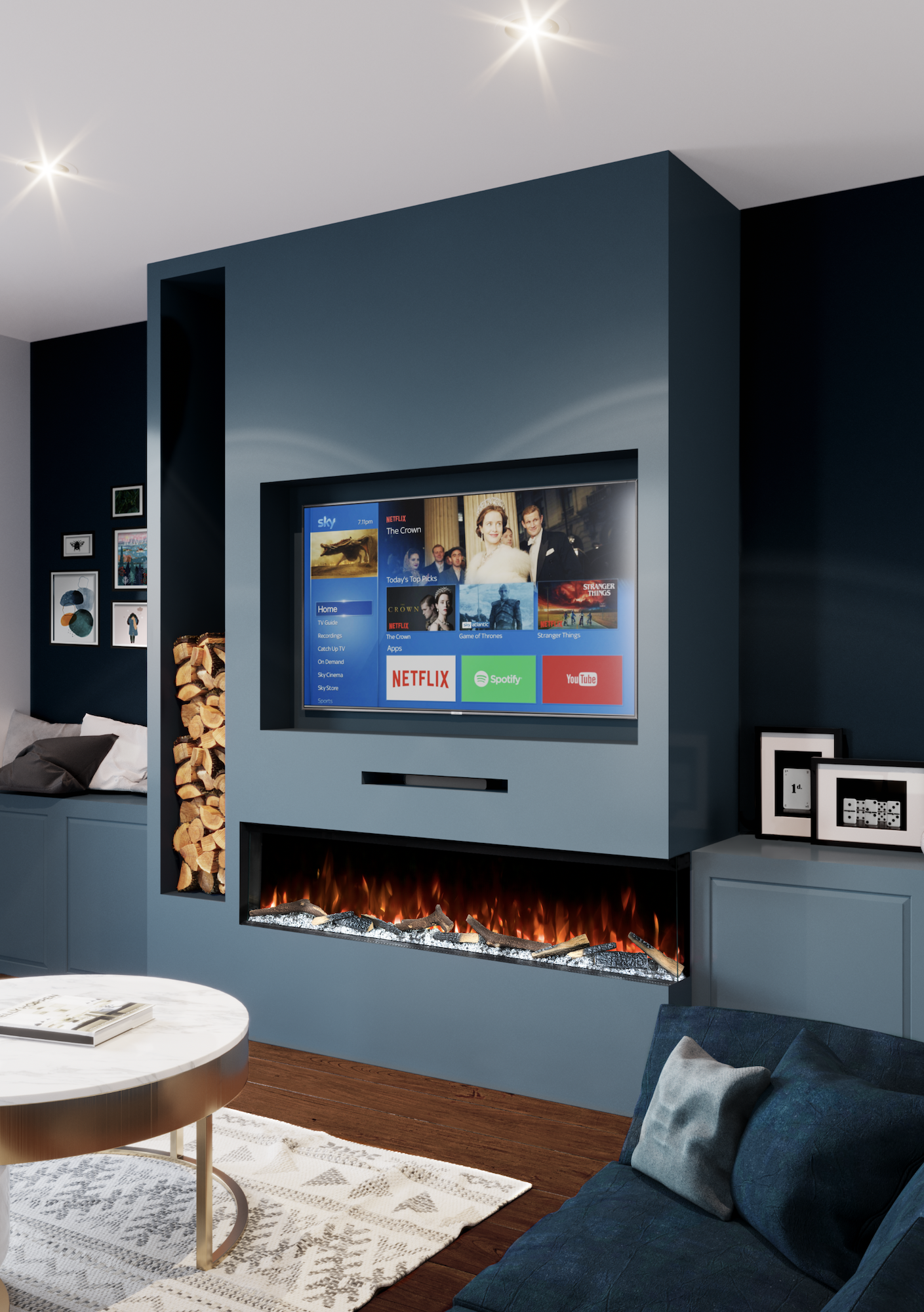 elegant tv wall design