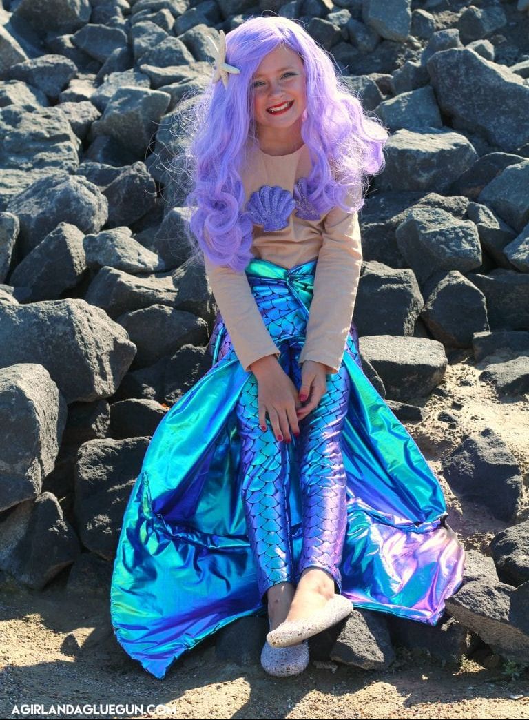 Blue Turquoise Glitter Mermaid Top Bra Gold Chain Halloween
