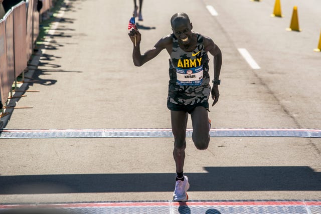 a person running on a road