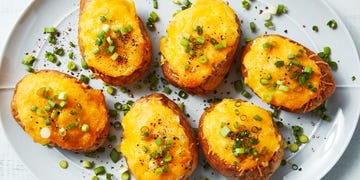 twice baked potatoes topped with cheese