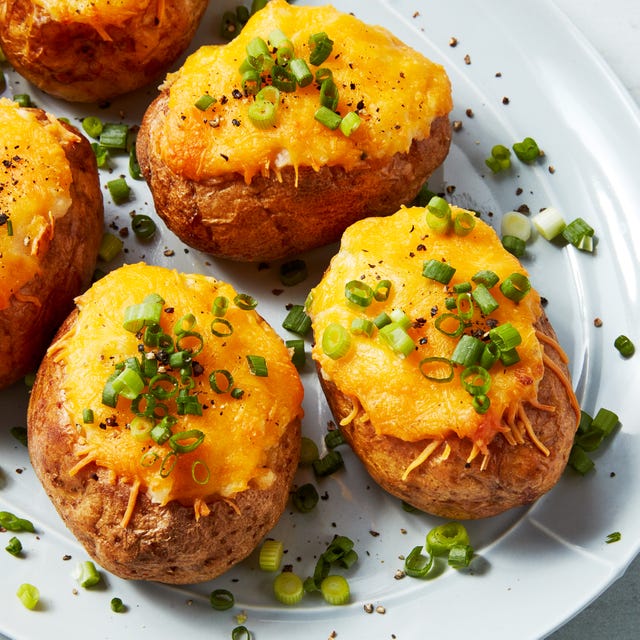 twice baked potatoes topped with cheese
