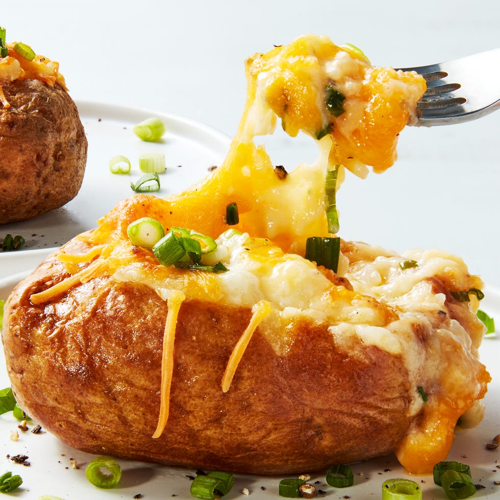 twice baked potatoes topped with cheese