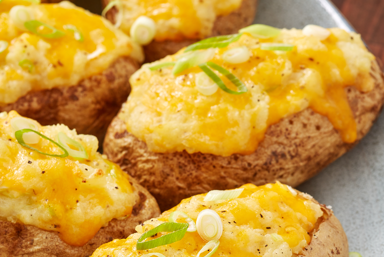 baked potatoes with cheese