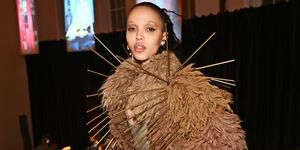 fka twigs wears a spike coat and green platforms to celebrate chioma nnadi's first issue of british vogue