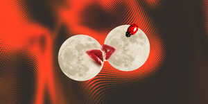 two moons kissing