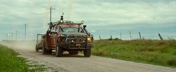 twisters ram truck on a road