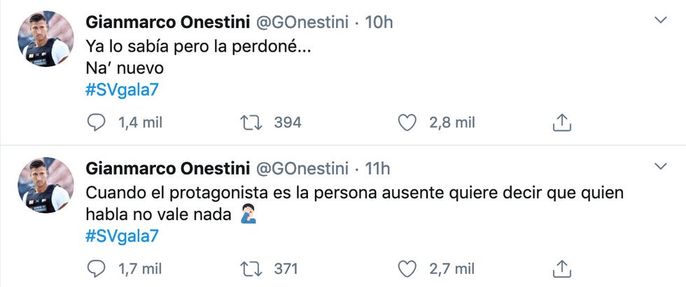 Gianmarco Onestini- Twitter- Supervivientes