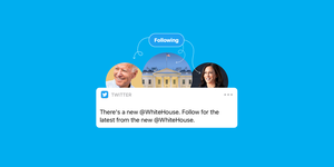 twitter notifications saying you can follow the new whitehouse account