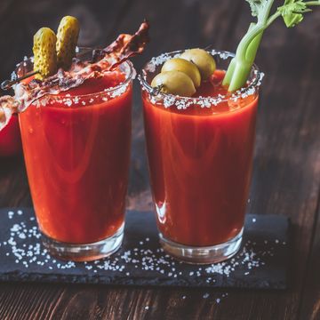 two glasses of bloody mary