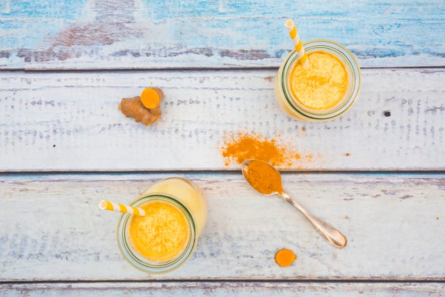two glasses of curcuma milk