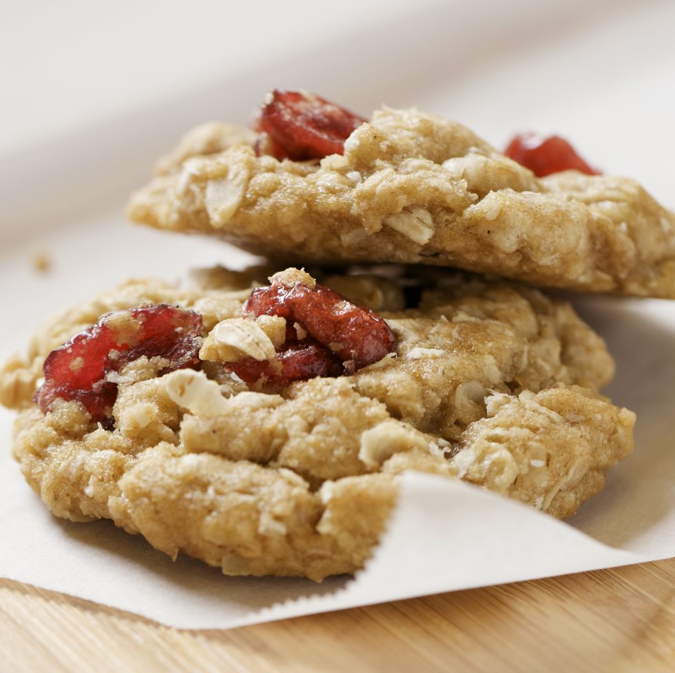 two healthy oatmeal cranberry cookies xxl