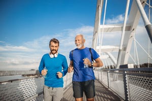 two men exercising