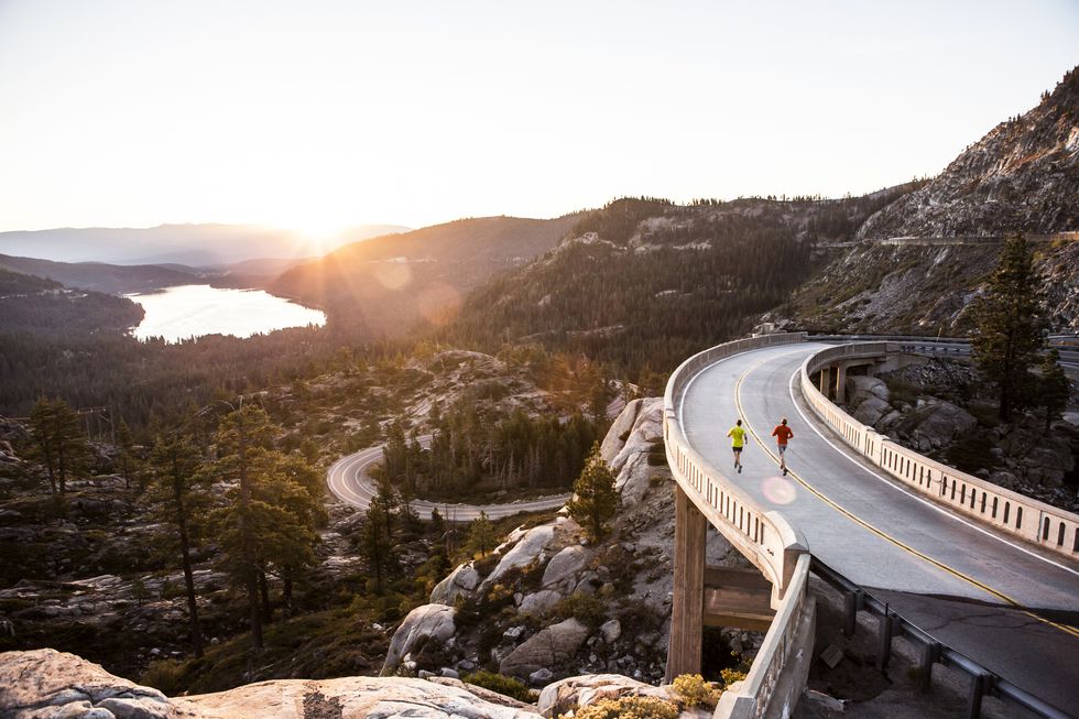 two men on an early morning run