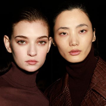 milan, italy february 24 l r ratner and luoyi pose backstage ahead of the ermanno scervino fashion show during the milan fashion week womenswear fallwinter 2024 2025 on february 24, 2024 in milan, italy photo by rosdiana ciaravologetty images