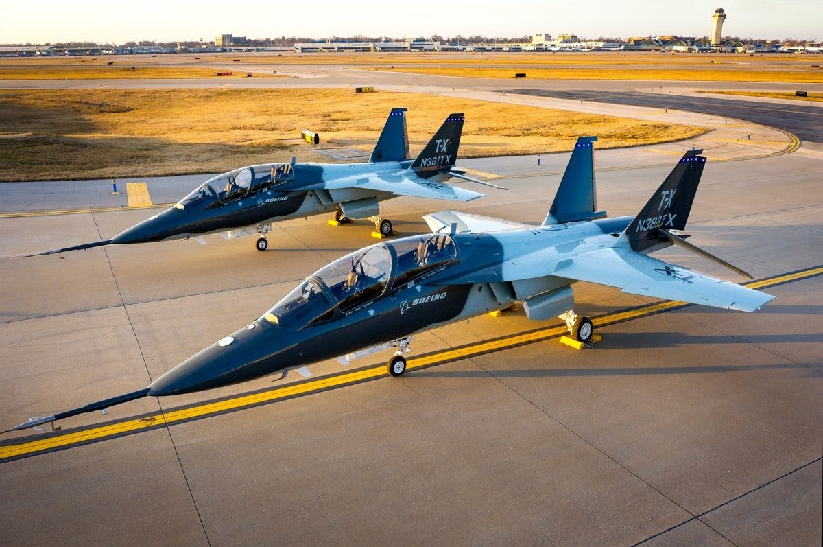 boeing t x or t 7 red hawk prototypes on taxiway in 2018