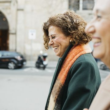 two senior women hanging out on the street