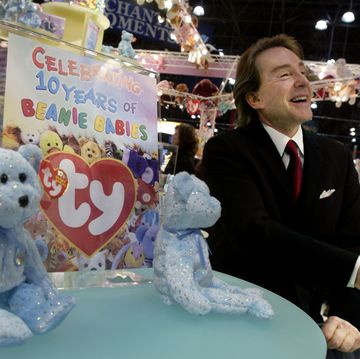 beanie babies founder ty warner warner shaking the hand of a visitor at a toy expo