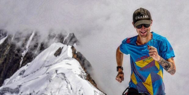 a runner navigating a snowcovered mountainous terrain a runner navigating a snowcovered mountainous terrain