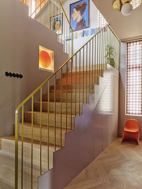 atelier nd interior created a custom color to finish this contemporary metal railing in the home of actors carice van houten and guy pearce
