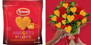 tyson chicken nuggets of love heart shaped nuggets