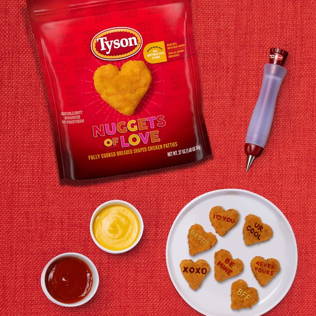 tyson nuggets of love heart shaped chicken nuggets valentine's day