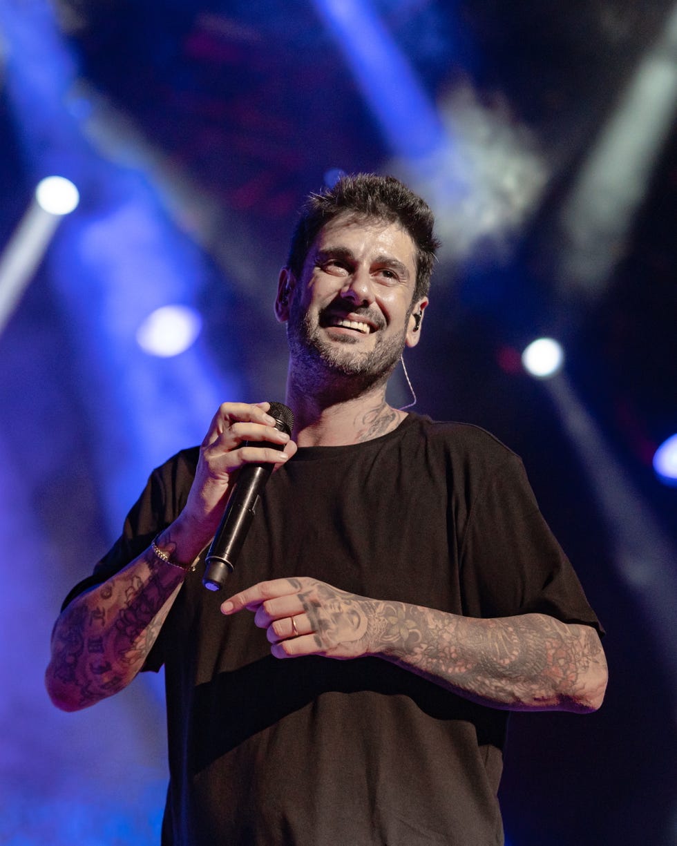 singer melendi on concert during starlite festival in marbella on 19 july 2023.