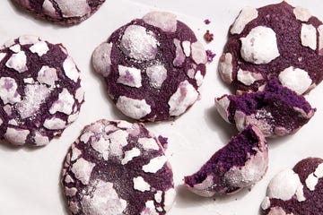 purple ube crinkle cookies