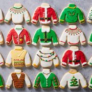 sugar cookies decorated with icing to look like ugly christmas sweaters