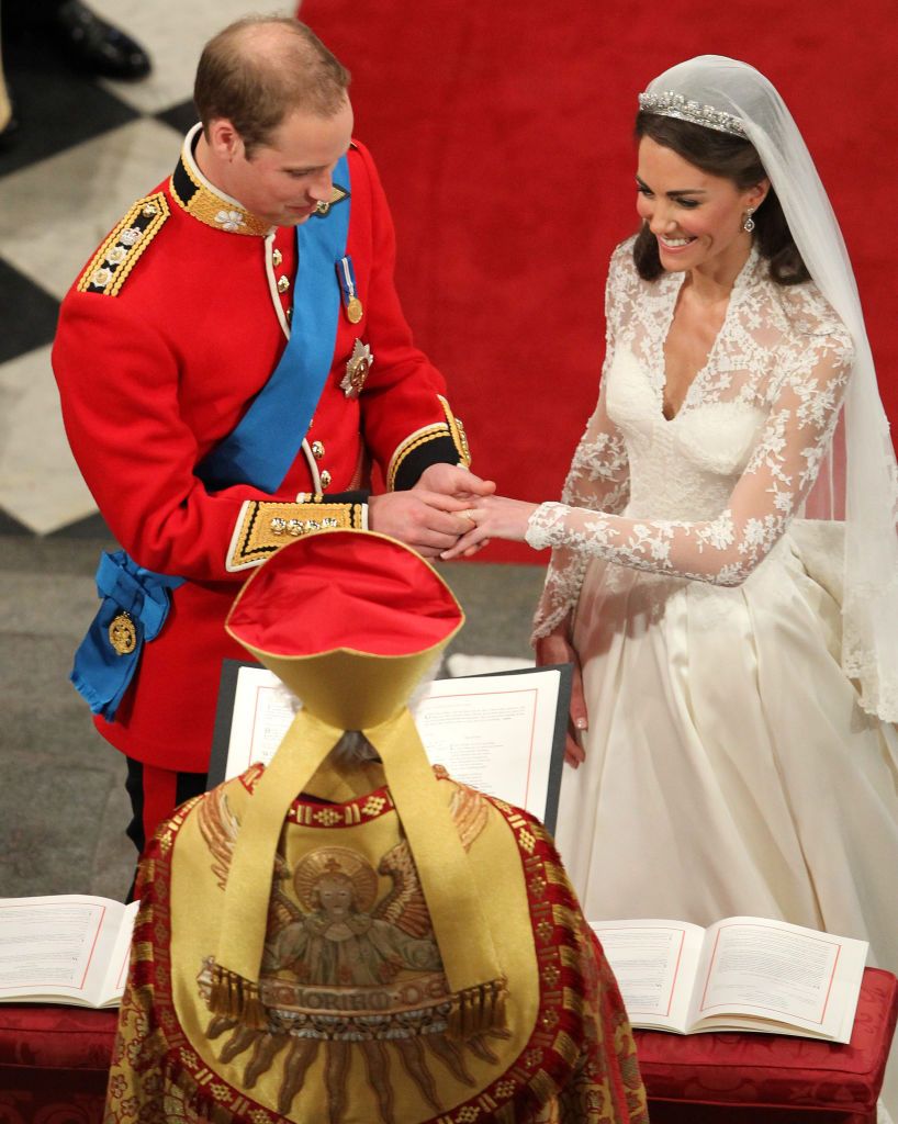 london, england   april 29  prince william and catherine middleton exchange rings during their royal wedding at westminster abbey on april 29, 2011 in london, england  photo by rota anwar husseingetty images