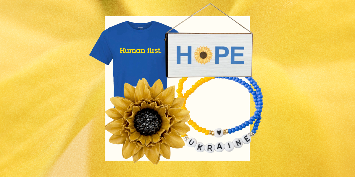 Support Ukraine Striped Sunflower Row - Shower Curtains | top 50% Profit Donated to Aid Ukraine