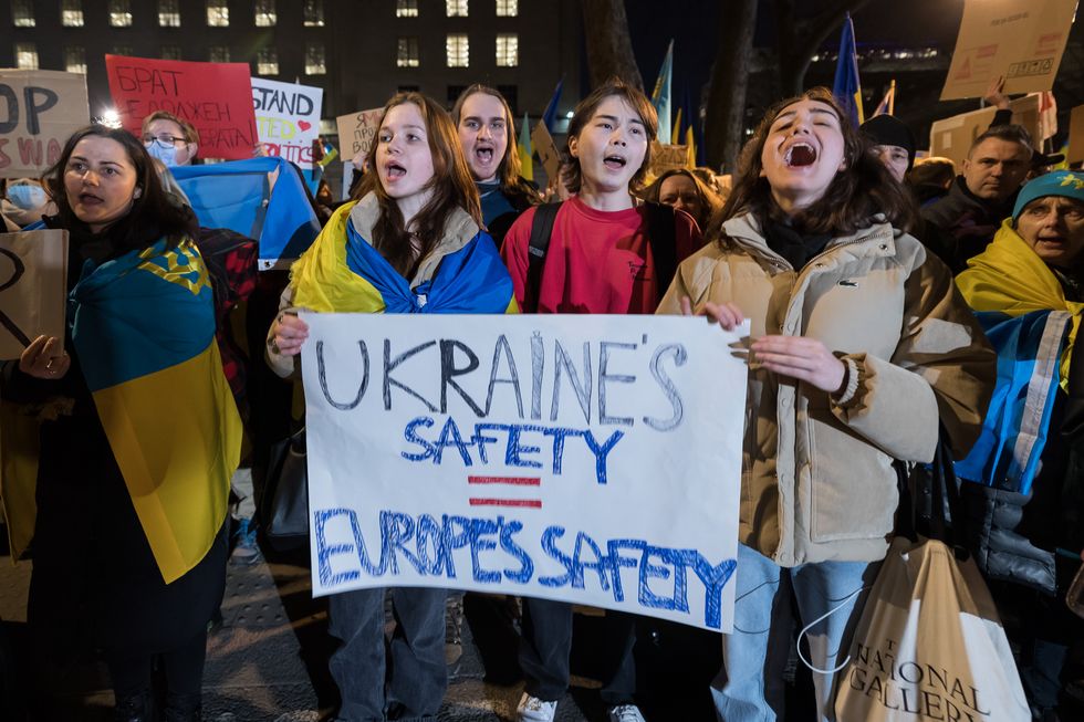 protest against russian invasion of ukraine in london