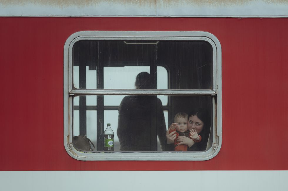 humanitarian train organised by slovak rail company to bring out civilians fleeing ukraine