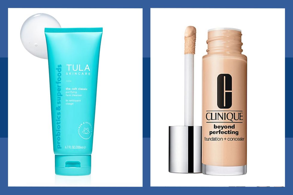 ulta products, a tula cleanser and clinique foundation