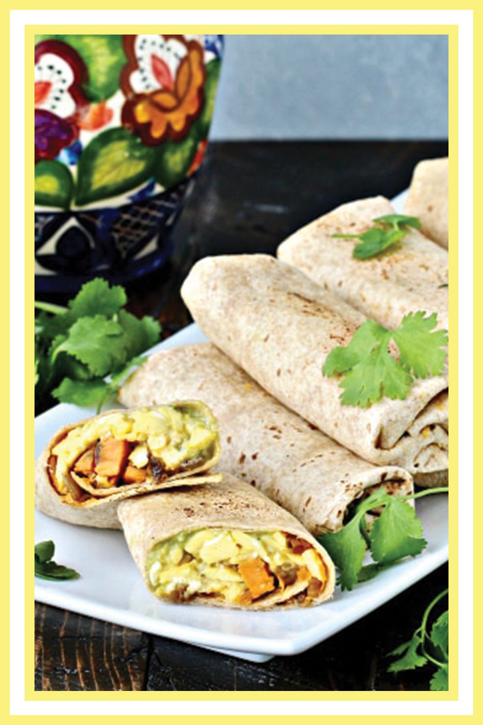 ultimate breakfast burrito with sweet potato hash