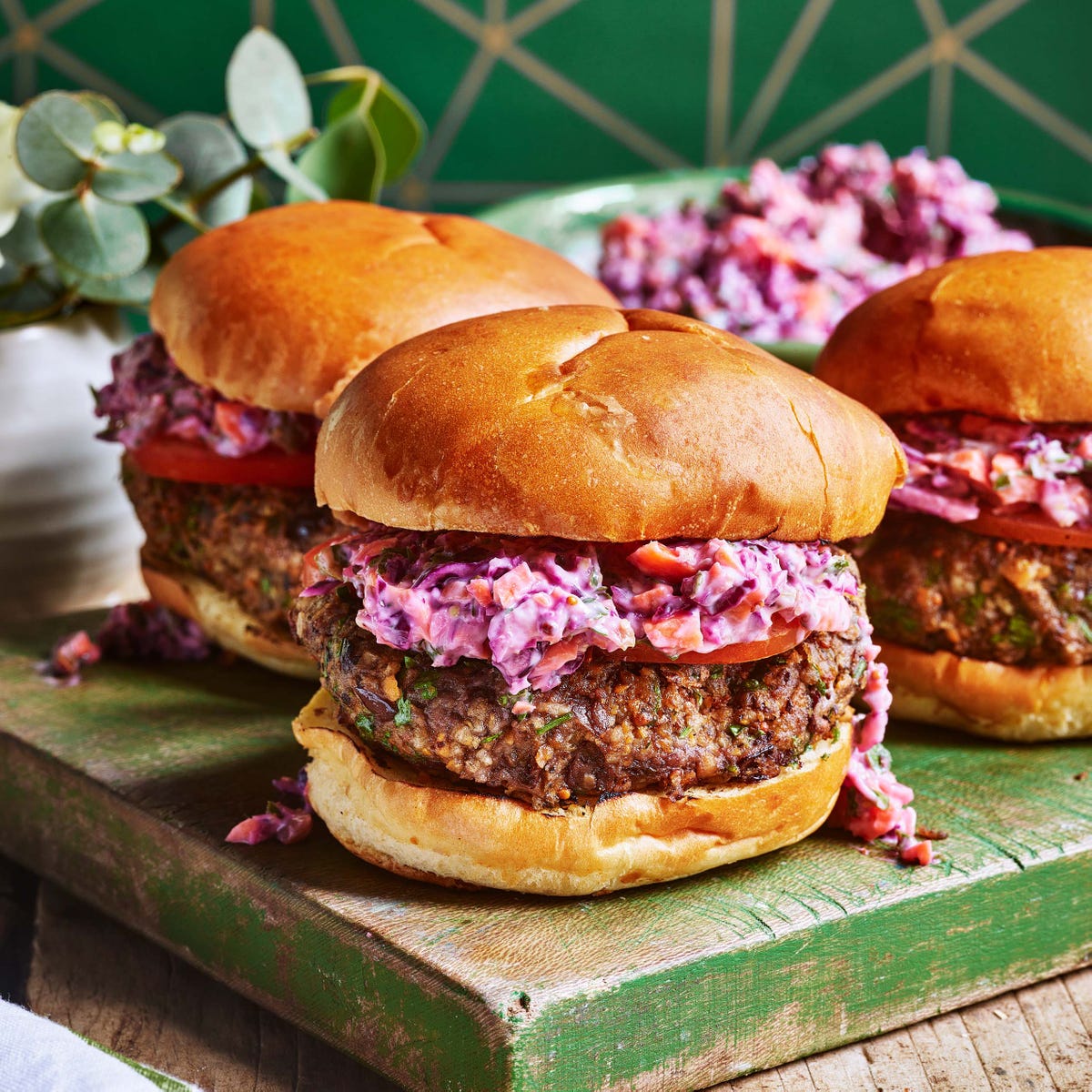 Ultimate Veggie Burger with Chopped Slaw