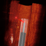 ultrathin 3d printed endoscope imaging an artery