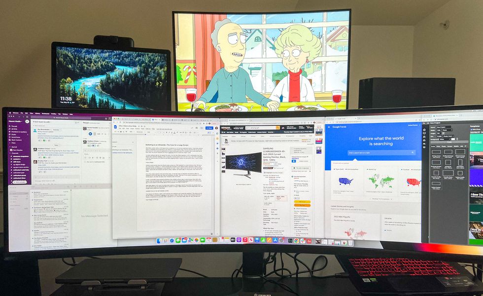 ultrawide monitor in use on computer desk