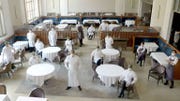 Room, Function hall, Table, Furniture, Chair, Event, Restaurant, Building, Banquet, Interior design, 