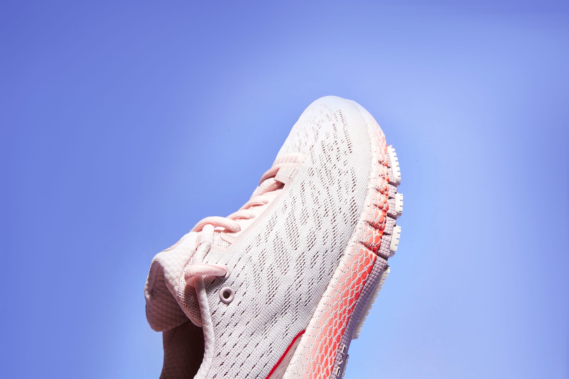 White, Blue, Shoulder, Pink, Sky, Skin, Footwear, Joint, Shoe, Finger, 
