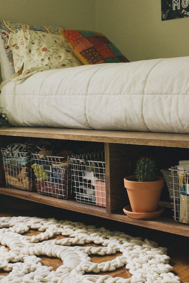 under bed storage ideas - decorative shelves