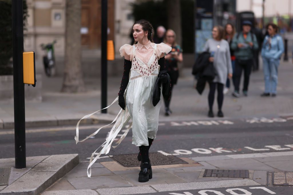 Commission Off-White Creased Slip Dress