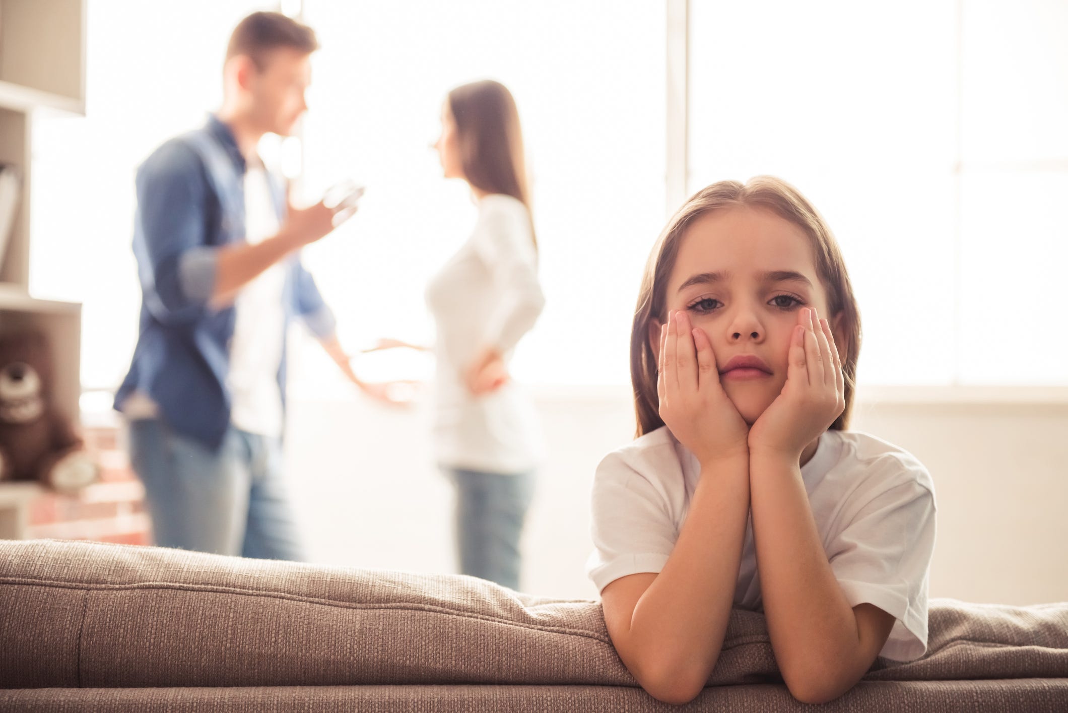 Unhappy young family 