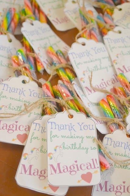 unicorn party favors - unicorn party ideas