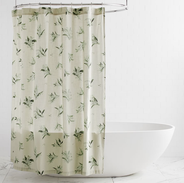 floral shower curtain in green
