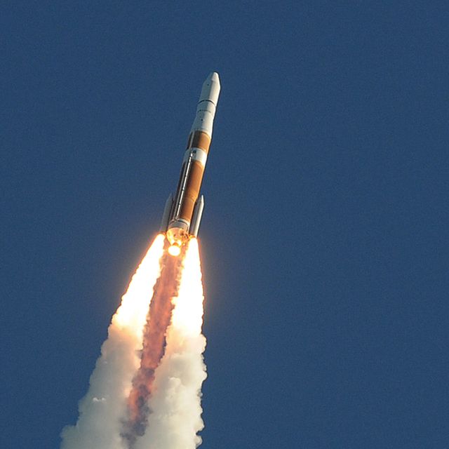 A United Launch Alliance Delta IV rocket in space at complex...