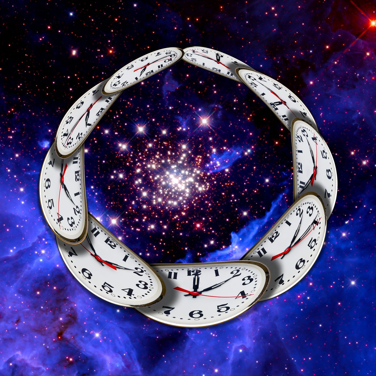 universe and circular time, conceptual illustration